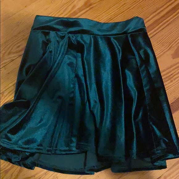 - Dresses & Skirts - emerald green velvet flare skirt